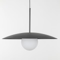 Lampa wisząca czarna SLATE GLASS nad stół biały szklany klosz 10637 TK Lighting