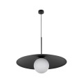 Lampa wisząca czarna SLATE GLASS nad stół biały szklany klosz 10637 TK Lighting