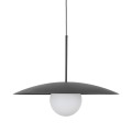Lampa wisząca czarna SLATE GLASS nad stół biały szklany klosz 10637 TK Lighting