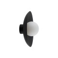 Minimalistyczny kinkiet ścienny czarny + szklany mleczny klosz 10934 TK Lighting