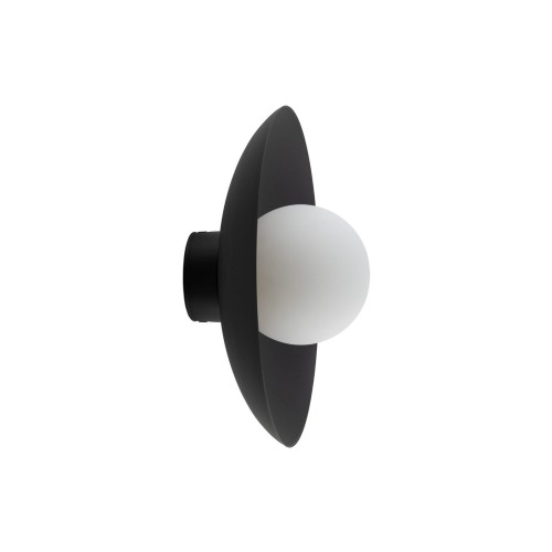 Minimalistyczny kinkiet ścienny czarny + szklany mleczny klosz 10934 TK Lighting