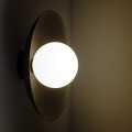Minimalistyczny kinkiet ścienny czarny + szklany mleczny klosz 10934 TK Lighting
