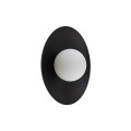 Minimalistyczny kinkiet ścienny czarny + szklany mleczny klosz 10934 TK Lighting
