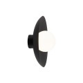 Minimalistyczny kinkiet ścienny czarny + szklany mleczny klosz 10934 TK Lighting