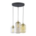 Lampa wisząca do stylowej jadalni, 3 szklane klosze 3 kolory 3175 TK Lighting