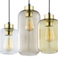 Lampa wisząca do stylowej jadalni, 3 szklane klosze 3 kolory 3175 TK Lighting