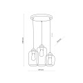 Lampa wisząca do stylowej jadalni, 3 szklane klosze 3 kolory 3175 TK Lighting