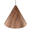Lampa wisząca SOLIN z designerskim drewnianym kloszem do salonu 10598 TK