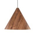 Lampa wisząca SOLIN z designerskim drewnianym kloszem do salonu 10598 TK