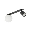 Sufitowa lampa podtynkowa czarna z szklanym kulistym kloszem do sypialni 10927 TK Lighting