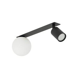 Sufitowa lampa podtynkowa czarna z szklanym kulistym kloszem do sypialni 10927 TK Lighting
