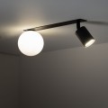 Sufitowa lampa podtynkowa czarna z szklanym kulistym kloszem do sypialni 10927 TK Lighting