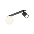 Sufitowa lampa podtynkowa czarna z szklanym kulistym kloszem do sypialni 10927 TK Lighting
