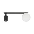 Sufitowa lampa podtynkowa czarna z szklanym kulistym kloszem do sypialni 10927 TK Lighting
