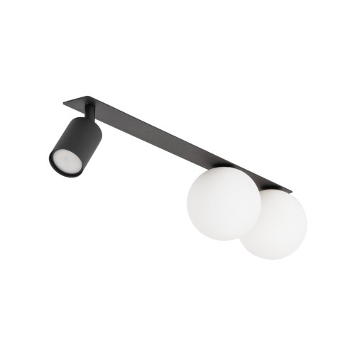 Lampa sufitowa podłużna VOX czarna podtynkowa szklane klosze 10928 TK Lighting