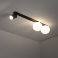 Lampa sufitowa podłużna VOX czarna podtynkowa szklane klosze 10928 TK Lighting