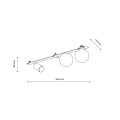 Lampa sufitowa podłużna VOX czarna podtynkowa szklane klosze 10928 TK Lighting