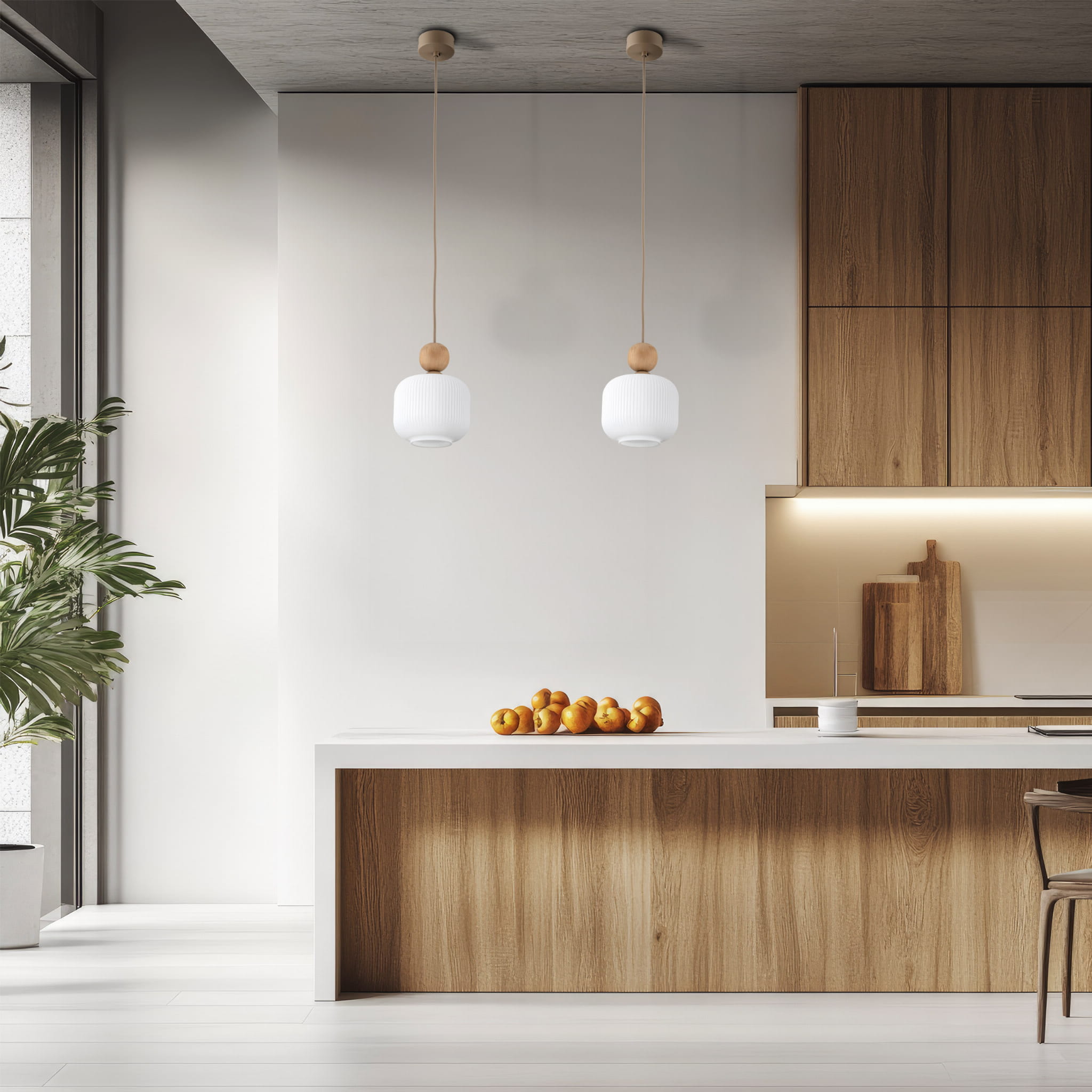 Lampa wisząca z ryfowanym szklanym kloszem w stylu GLAMOUR 11049 TK Lighting — widok produktu
